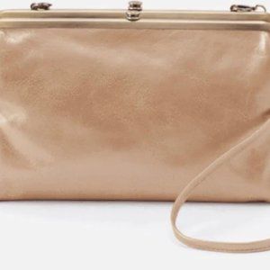 NWT New Hobo Leanne Gold Dust clutch crossbody Leather Retired